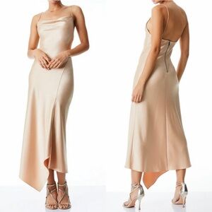 Alice + Olivia HARMONY DRAPEY SLIP MIDI DRESS 4 NWT!‎